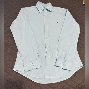 Ralph Lauren button down shirt, light blue, Medium custom fit, men’s